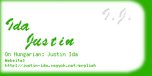 ida justin business card